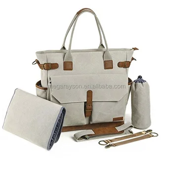 Customized Baby Diaper Bag Stylish Designer Canvas Tote With Customized Baby Diaper Bag Stylish Designer Canvas Tote With Changing Mat