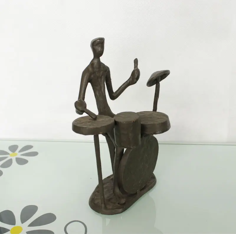 Bronze Playing Drum Music Sculpture For Home Decoration Buy Metal