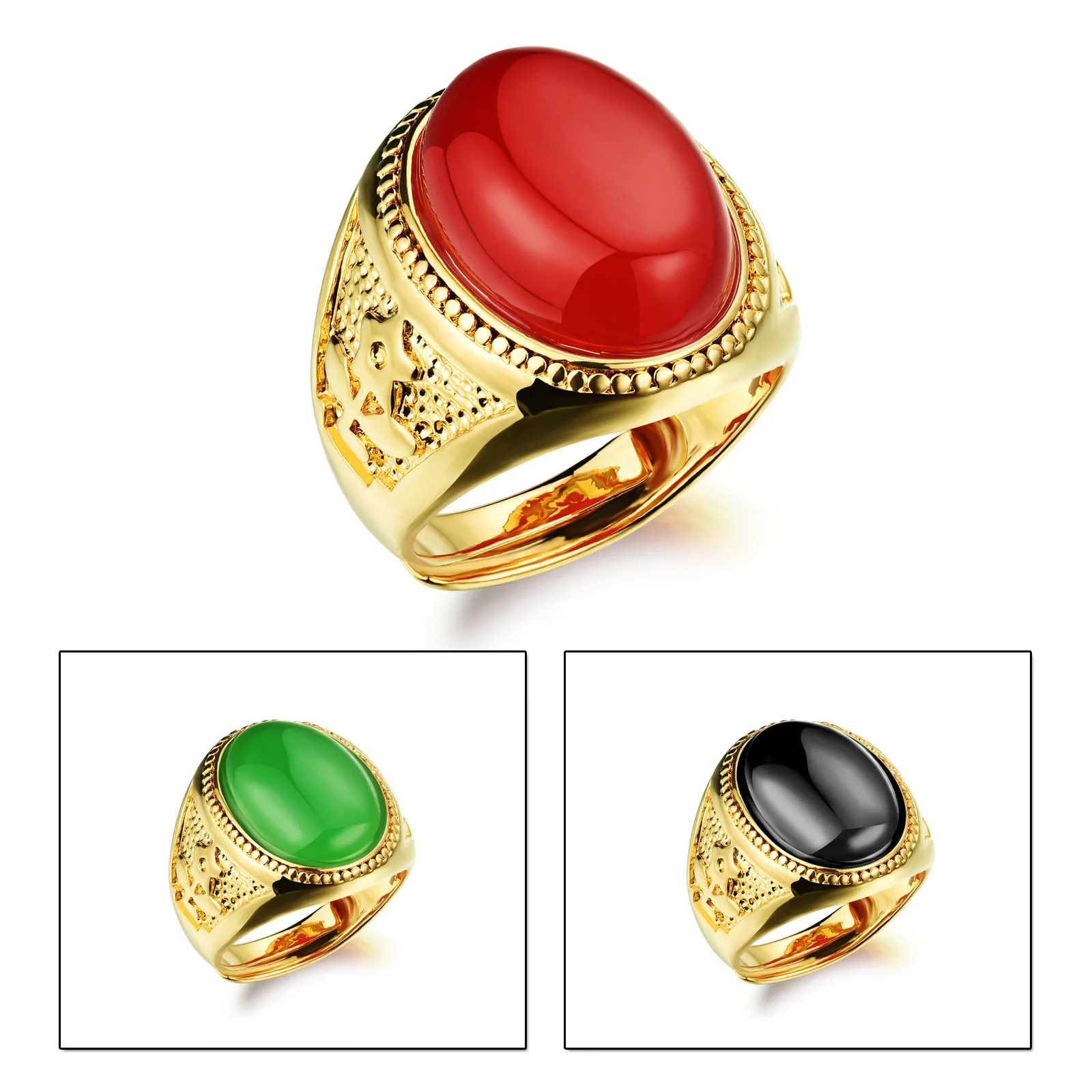 lancui 18k gold plated accessories local gold agate ring