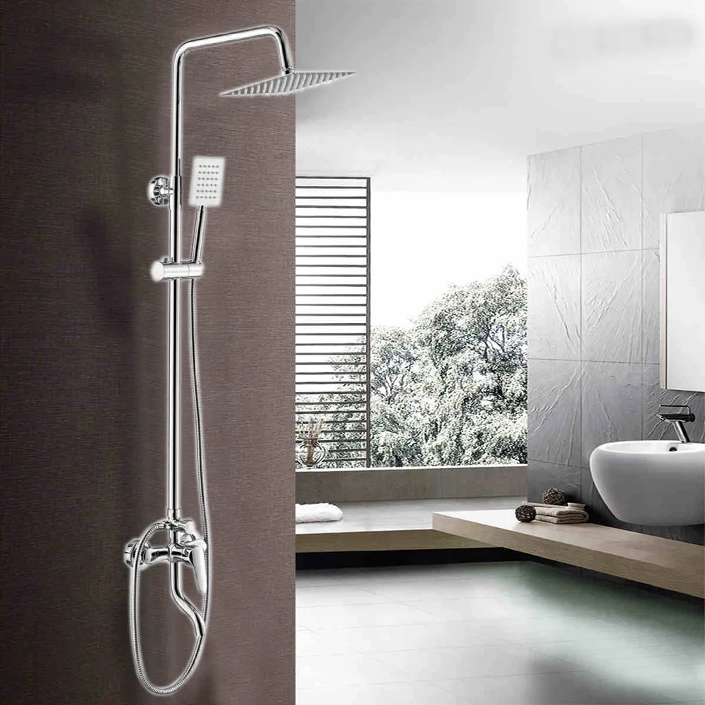 Bathroom Sanitary Ware Exposed Wall Mounted Faucet Rain Shower Set ...