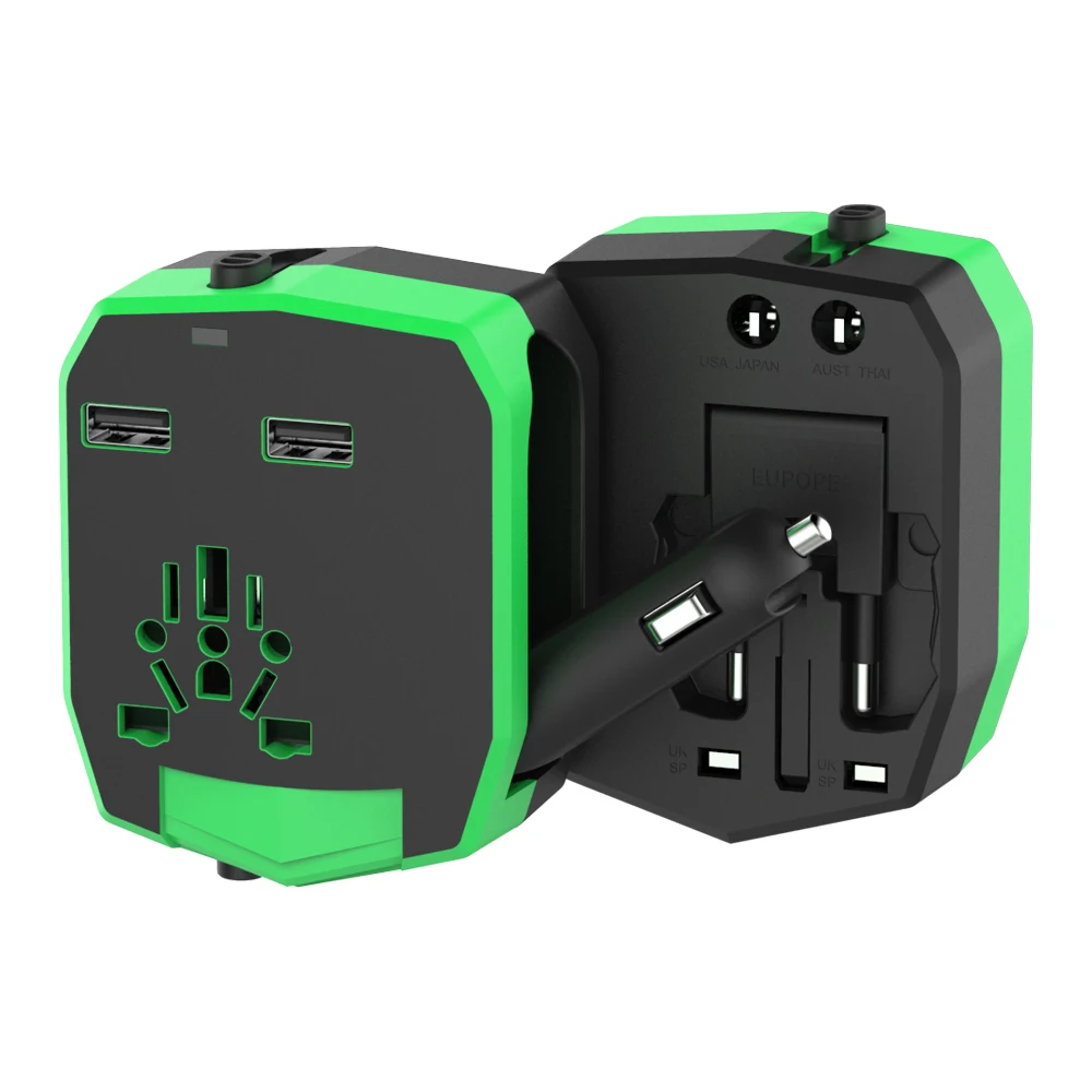 Europa, EE. UU. Enchufe adaptador de viaje Universal con doble USB cargador de coche Usb pared Europa, EE. UU. Enchufe adaptador de viaje Universal con doble USB cargador de coche Usb pared