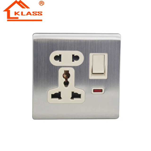 iraq electric light brushed stainless wall switch and socket