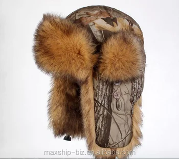 camo fur hat