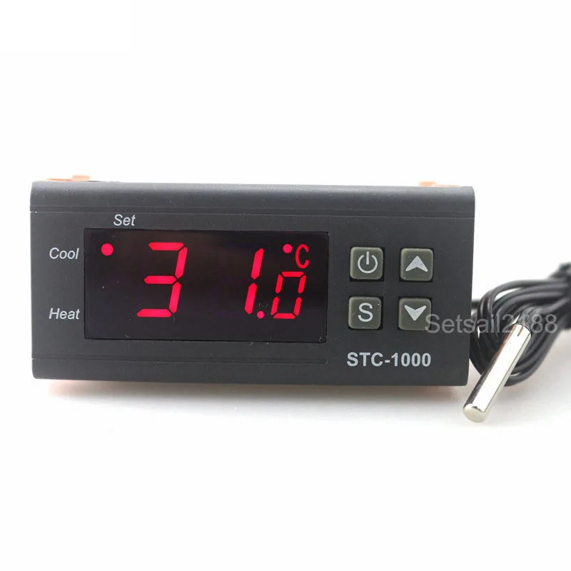 STC-1000 два реле выходной термостат STC 1000 цифровой контроллер температуры для инкубатора 12 В 24 В AC 110-220 В 10A