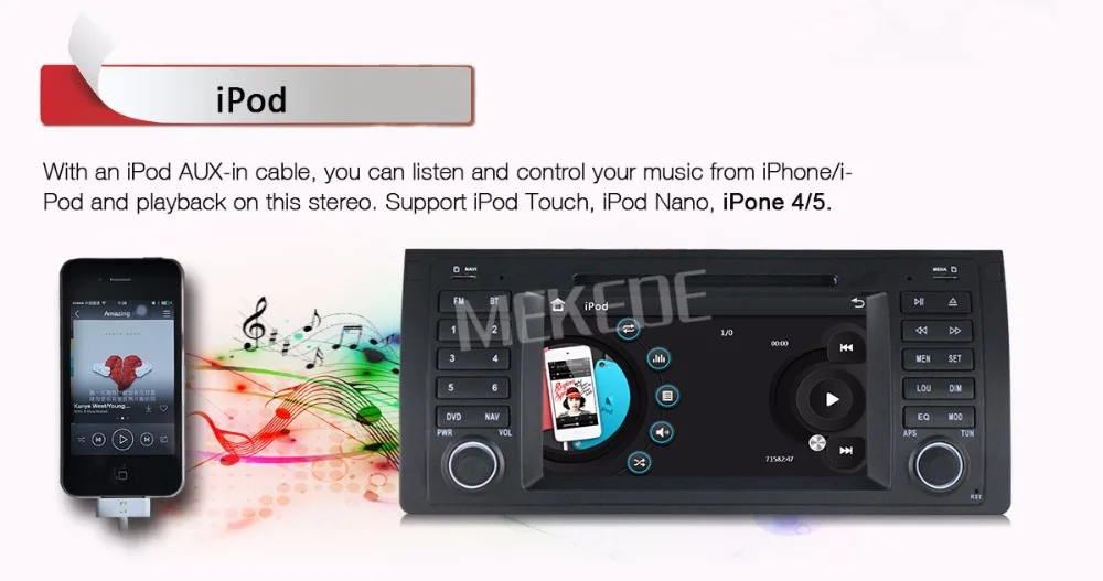 Perfect Free shipping! Original UI Car dvd multimedia player radio For BMW E39 X5 E53 M5 With GPS Navi RDS USB SD FM BT Canbus E39 X5 M5 24