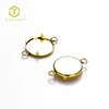 Gold Plated Round Claw Pendant Trays 12MM Cabochon Base Setting