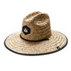 Custom Logo Woman Man Wide Brim Lifeguard Rush Straw Beach Sun Hat For Surfing