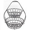 Modern design 2-tier Iron wire bread basket