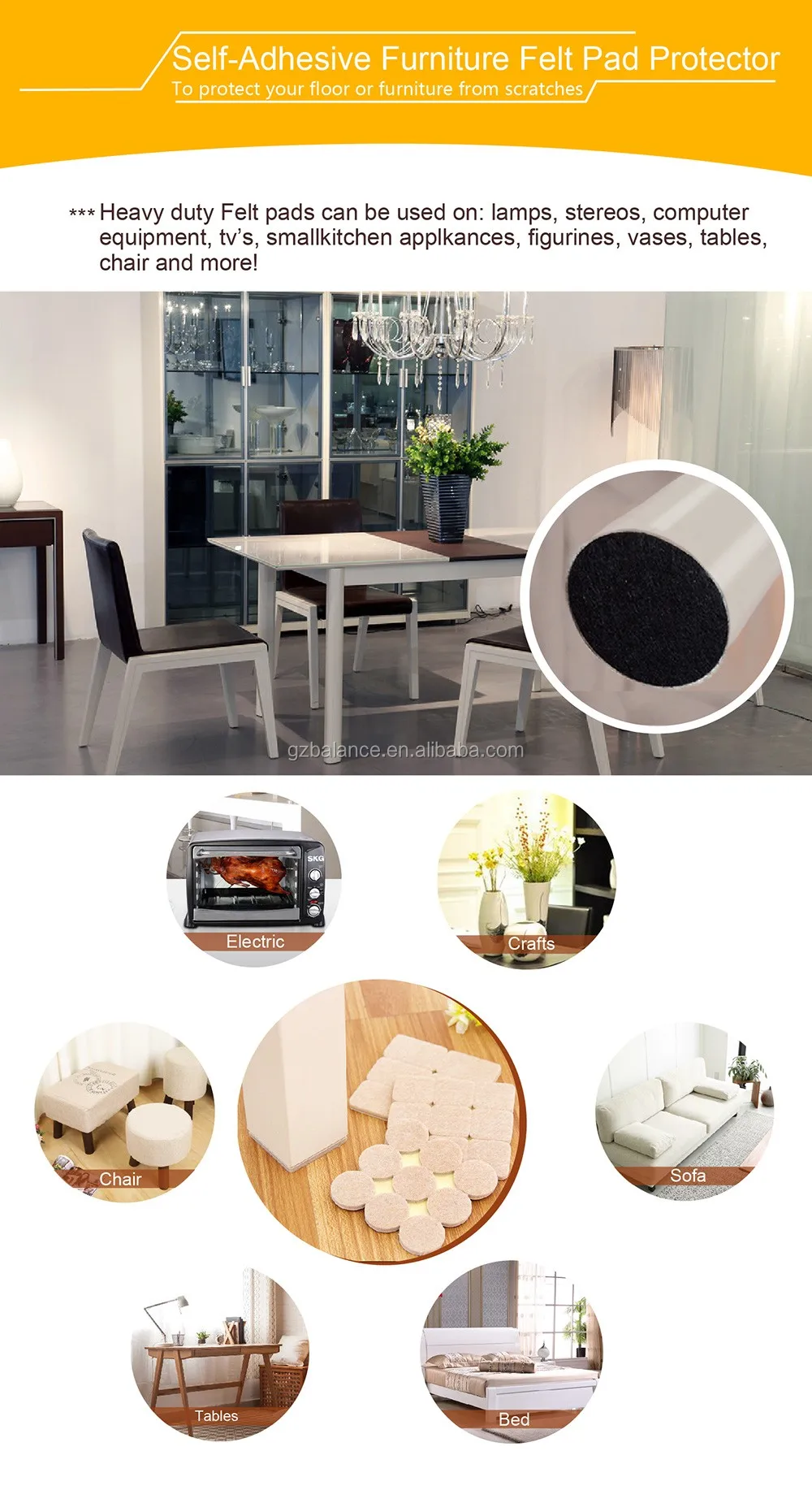 Strong Sticky Felt Floor Protector Furniture Feet Pad View Strong Sticky Felt Floor Protector Furniture Feet Pad