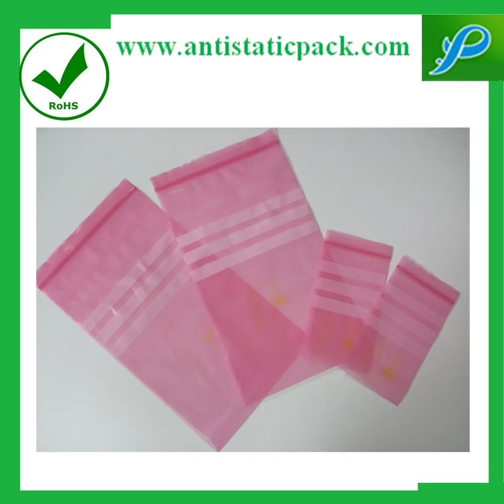 Pink Esd Ldpe Bag Dissipative Zipper Pe Bag Pink Anti Static Tube - Buy ...