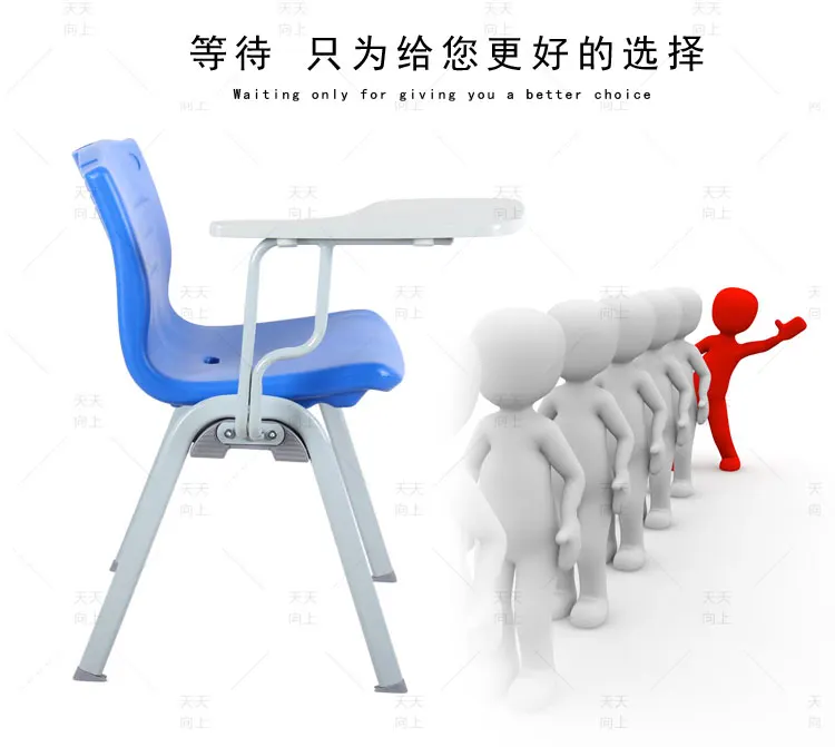 School Equipment Chair with Writing Board Training Centre Chairs Classroom Furniture