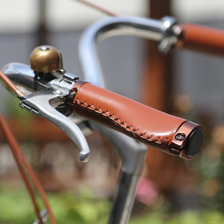 leather handlebar grips bicycle