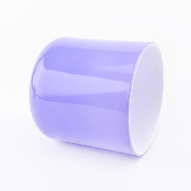 Wholesales purple customized candle vessel glass candle holder home deco