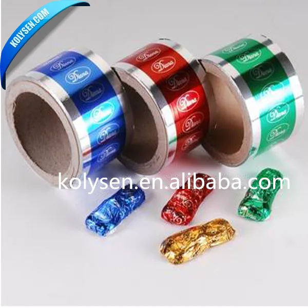 colored and printed aluminum foil for chocolate packing