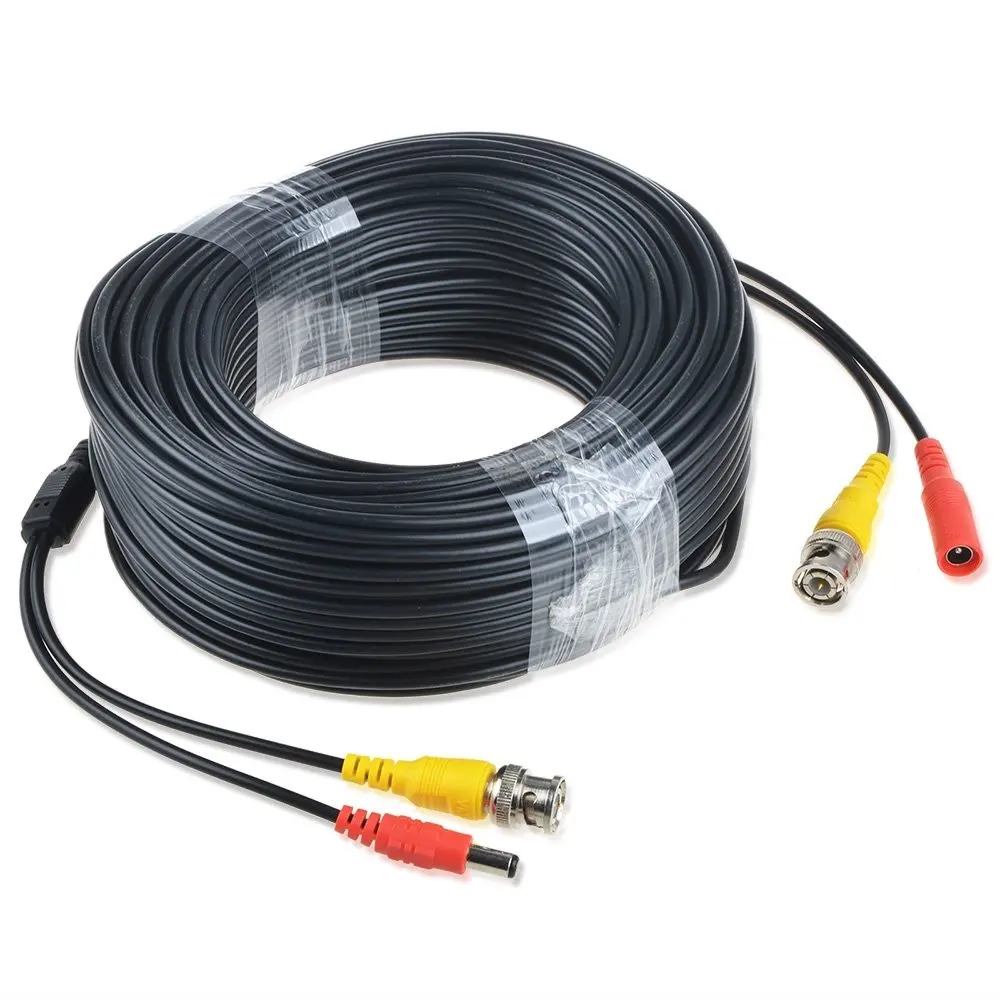 JerGO Professional Grade Siamese Combo Coaxial Cable Pre-made All-in-One BNC Video Power Cable for 1080P /720P, TVI, CVI, AHD and HD-SDI Camera and Analog CCTV Camera ( Black 150Ft )