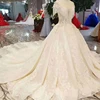 Jancember LSS292 cap sleeves tassel pattern bridal gowns train imperial ivory lace bridal gown