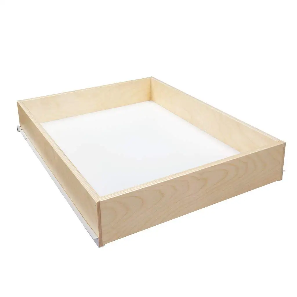 Sliding Pull-Out Shelf For Cabinets (Kitchen Replacement, Pantry Drawers, etc.) - 3 1/2" Tall - 21 3/4" Deep - Includes 3/4 Slides & Base Mounting (24.125" (1/8))