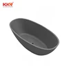 KKR custom artificial stone grey white hotel tub surrounds black acrylic freestanding bath