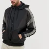 factory high quality streetwear custom men's color block zip up windbreaker jacket in gray