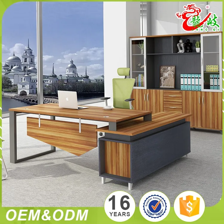 Customized Wooden Big Lots L Type Office Table Designs Office