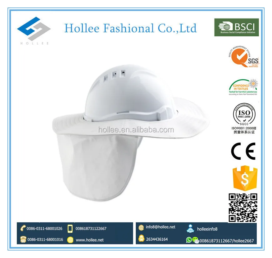 Dubai Safety Hard Hat Helmet Shade With Neck Flap With Uv Protection