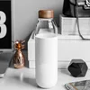 Made in China Durable Glass Bottle with Bamboo Lid