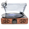 Desonic 3 Speed Wooden Retro Classic Turntable record player with Speakers and line out