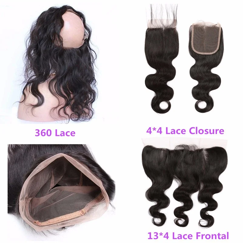 Pure Handmade 10A Grade Hair Brazilian Virgin Body Wave Human Hair 4x4 Lace Closure For Beautiful Women