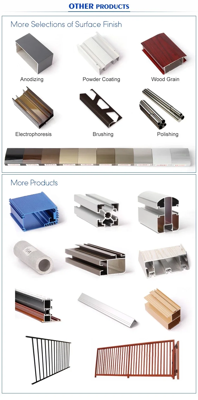 All Kinds of Colour Powder Coated Office Partition Industrial Aluminium Extrusion Profile