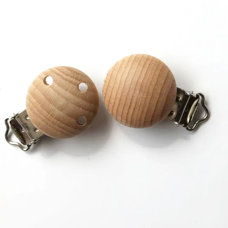 3 Holes Wooden Dummy Clip Safety Wooden Pacifier Clip For Babies Buy