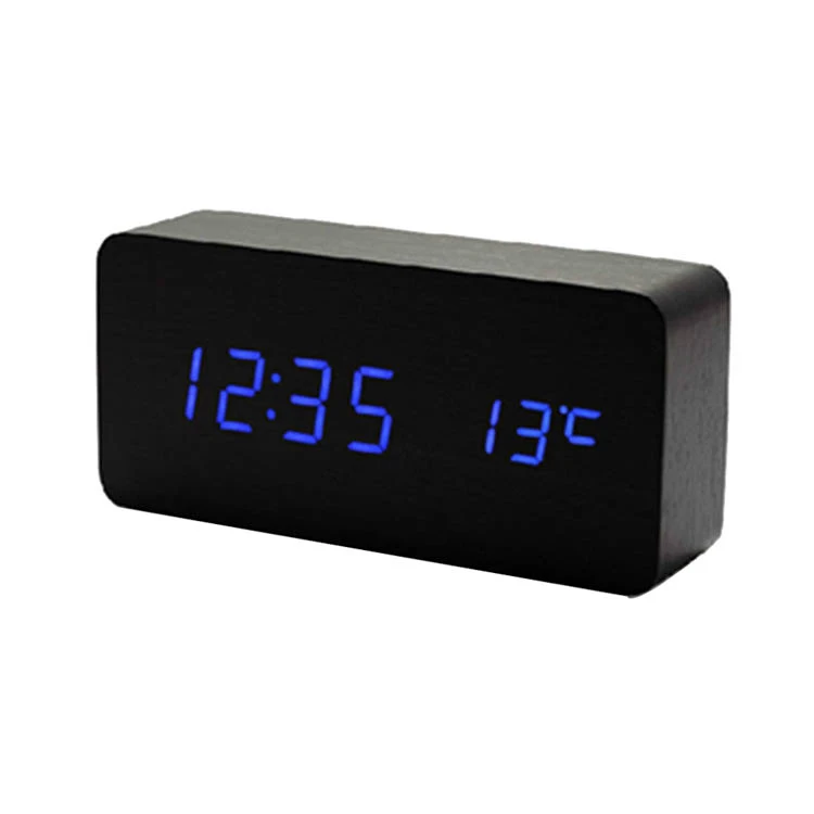 Modern Sensor Dual Led Display Digital & Analog Digital Clocks And Wood