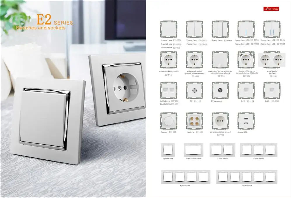 BIHU Wall Socket EU Standard Wall outlet Power German Socket Plug with earth contact with cover AC 110~250V 16A Power Socket