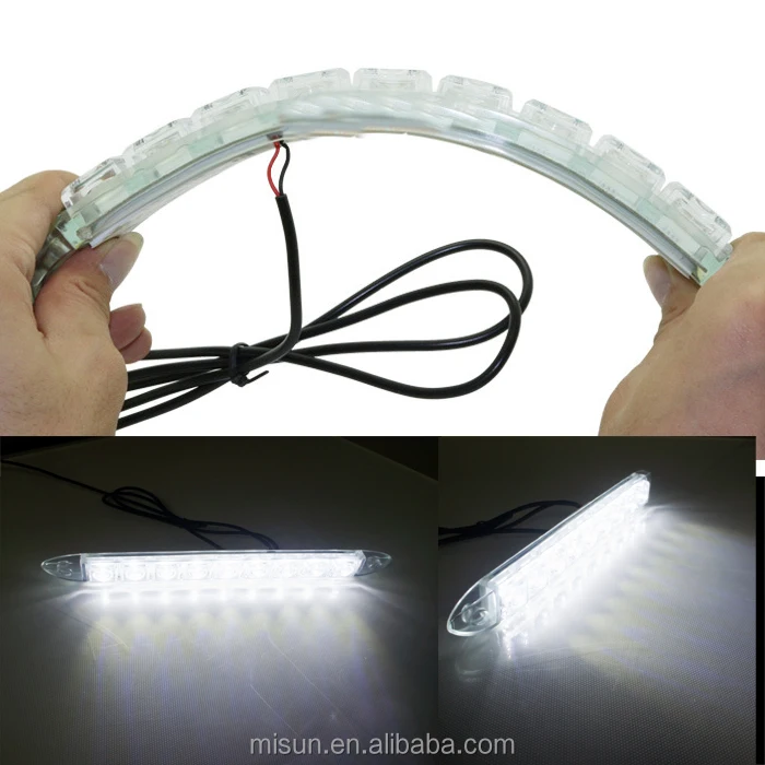 2x Car 9 Led White Flexible Daytime Running Lights Drl Fog Lamp