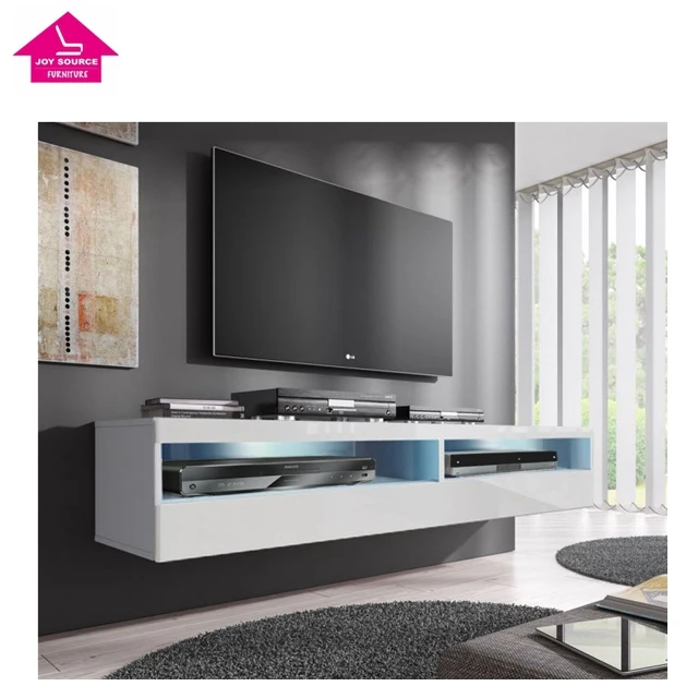 Hanging Tv Stand High Gloss Pvc Gloss Rgb Led Light Cheap Price Hot