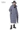 Korean fashion oversized clothing women padded long duck down jacket