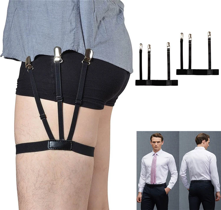 2018 1 Pair Mens Shirt Stays Garters Holder Adjustable Elastic