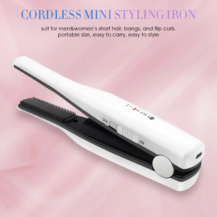 Kaylux Usb Rechargeable Ceramic Mini Hair Straightener With Comb