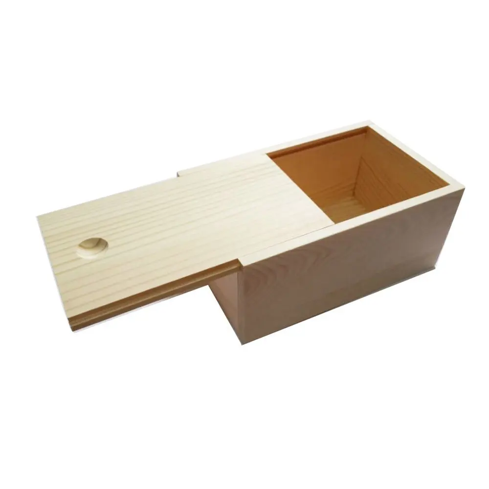 Wooden Unfinished Storage Box With Slide Top Buy Unfinished Wood