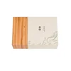 Factory Custom design Sample Order Good Supplying Square wooden packaging paper tea box with ribbon insert