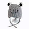 Wholesale Handmade Frog Crochet Hat Beanie Hat Baby Winter Warm Plush Animals Kids Knitted Hats