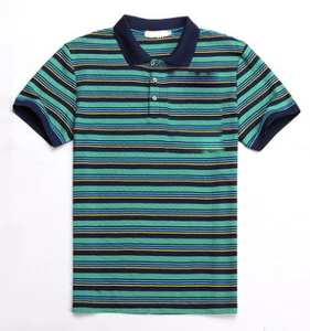Cheap Price Fashionable Cotton Short Sleeve Red And White O Neck Casual Striped Polo Shirt For Adults Cheap Price Fashionable Cotton Short Sleeve Red And White O Neck Casual Striped Polo Shirt For Adults
