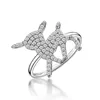 LOZRUNVE Trendy s925 Silver Micro Inlay Setting Christmas Deer Ring Gathered