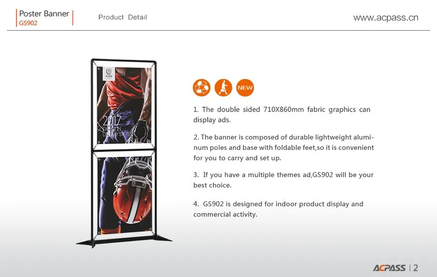 Acpass Gs902 85 200cm Poster Banner For Hanging Clothes Display