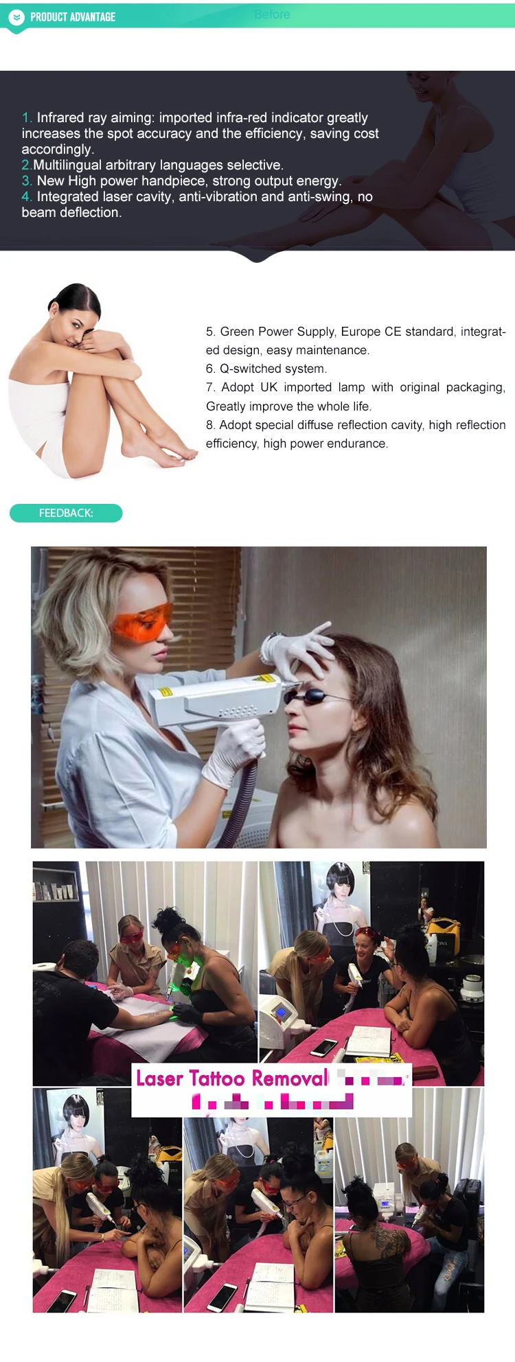 Multifunctional Laser Nd Yag Beauty Skin Whitening Ipl Opt Hair Removal Machine