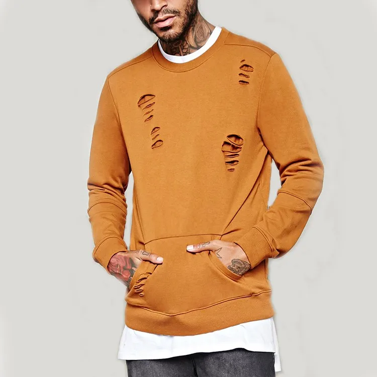 crew neck sweatshirt with front pocket