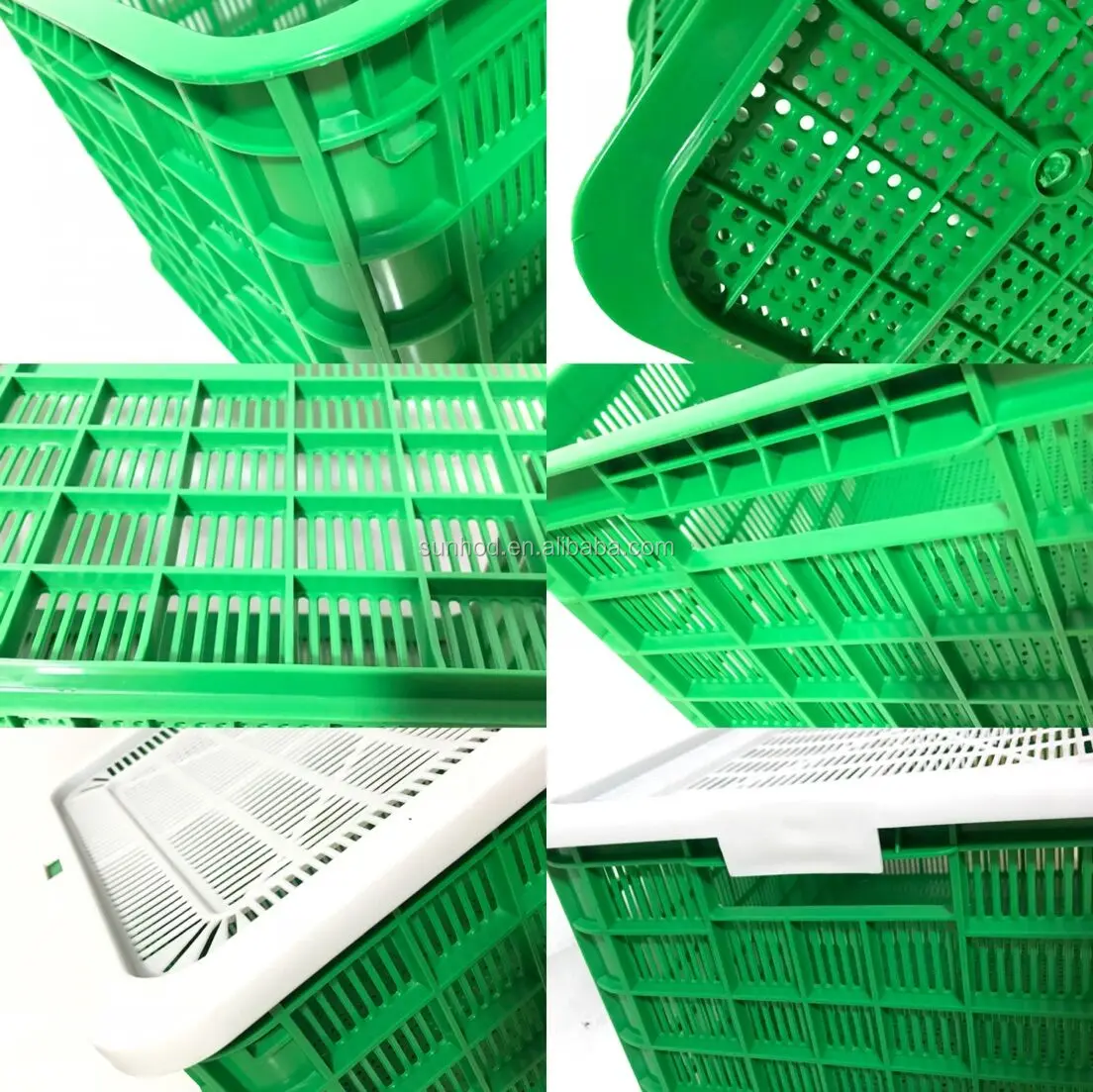 Hot Sale Plastic Mesh Crate With Lid For Seafood Lobster Crab 65l 60kg