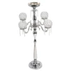 Wholesale wedding decoration 5 arm tall crystal centerpieces candle holder