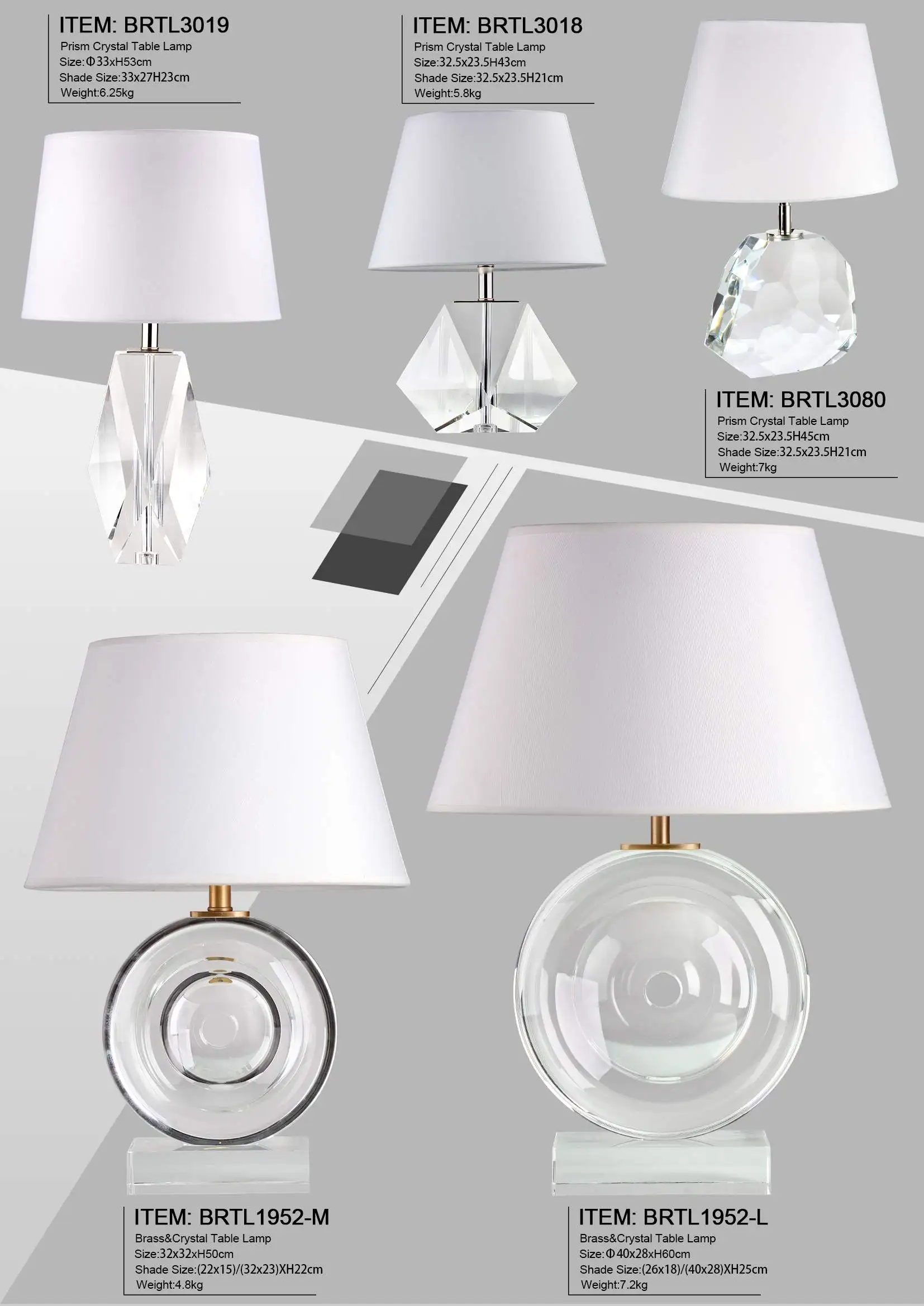 Clear Cylindrical Table Lamps
