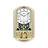 Classical Plastic Sweep Quartz Rotating Pendulum Wall Clock Antique Music with Crystal Ornament Moon and Star