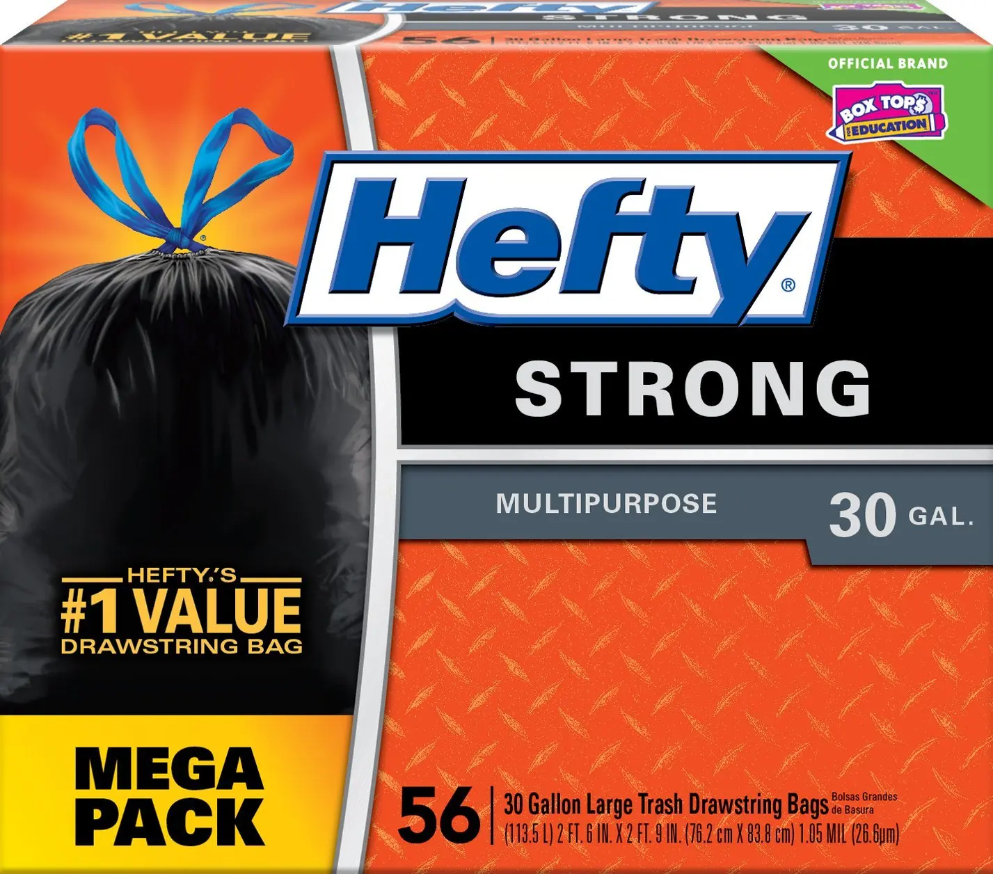 12.99. Hefty Strong Large Trash Bags (Multipurpose, Drawstring, 30 Gallon, ...